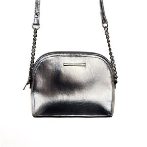 Steve Madden Silver Metallic Mini Shoulder Bag Y2K Chain Strap Crossbody